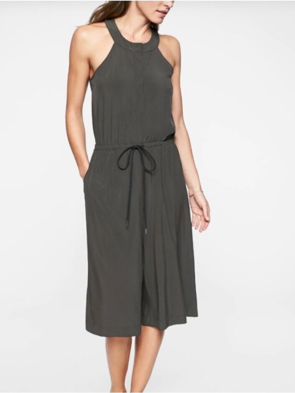 Athleta Mercer Jumpsuit Romper Wide Leg Gray size 6
